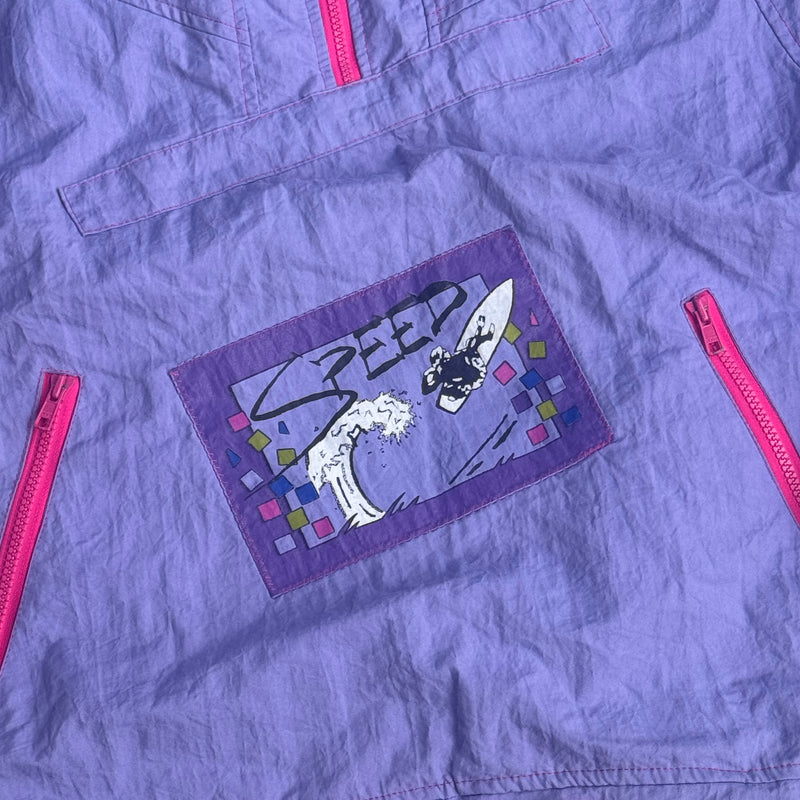 Detailansicht: Sourced limited accessories and clothes Adidas Speed vintage 80s rain jacket – Logo, Nähte oder Material
