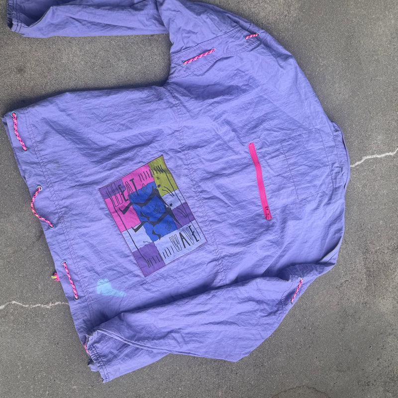 Detailansicht: Sourced limited accessories and clothes Adidas Speed vintage 80s rain jacket – Logo, Nähte oder Material