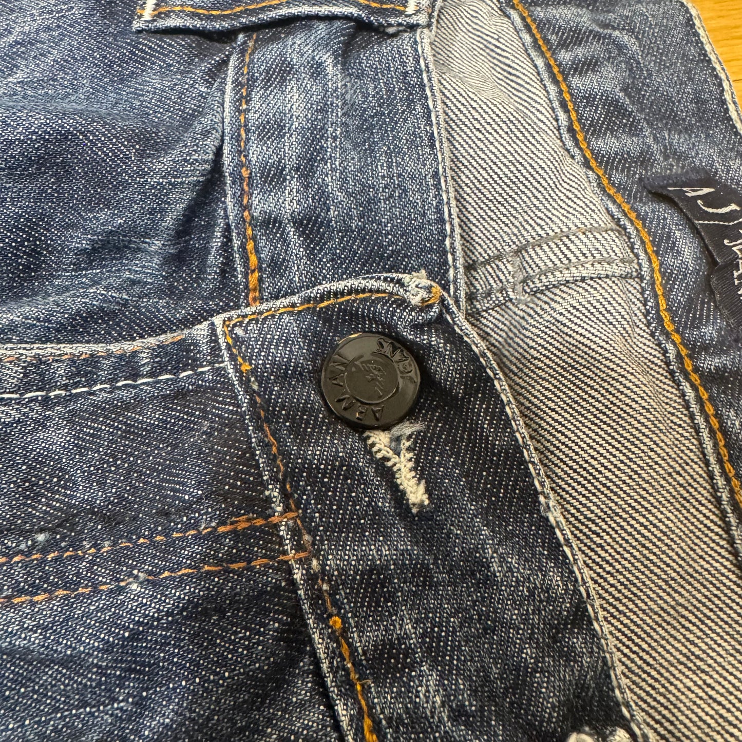Armani stone washed straight leg jeans