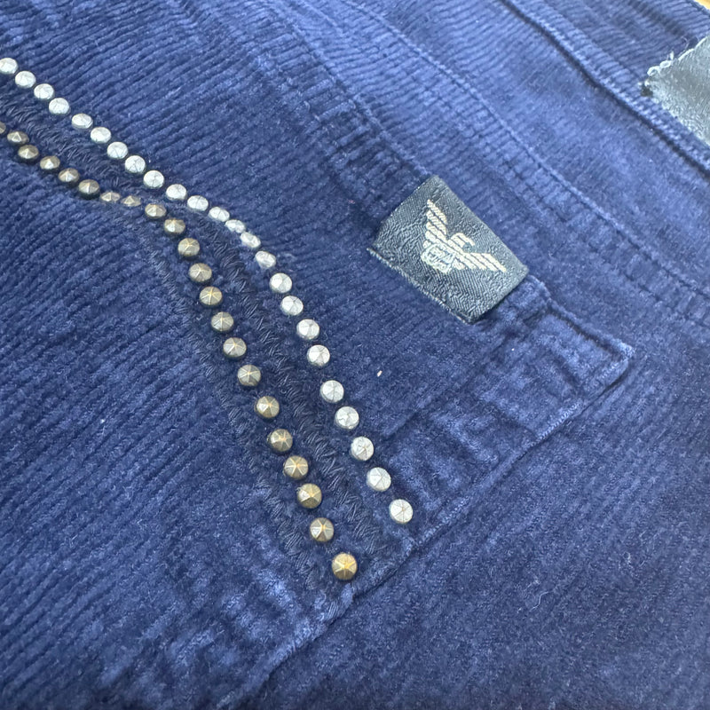 Detailansicht: Sourced limited accessories and clothes Armani Jeans blue classic women’s pants – Logo, Nähte oder Material