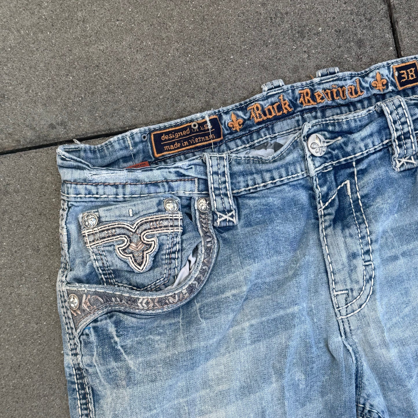 Rock Revival vintage straight leg denim jeans