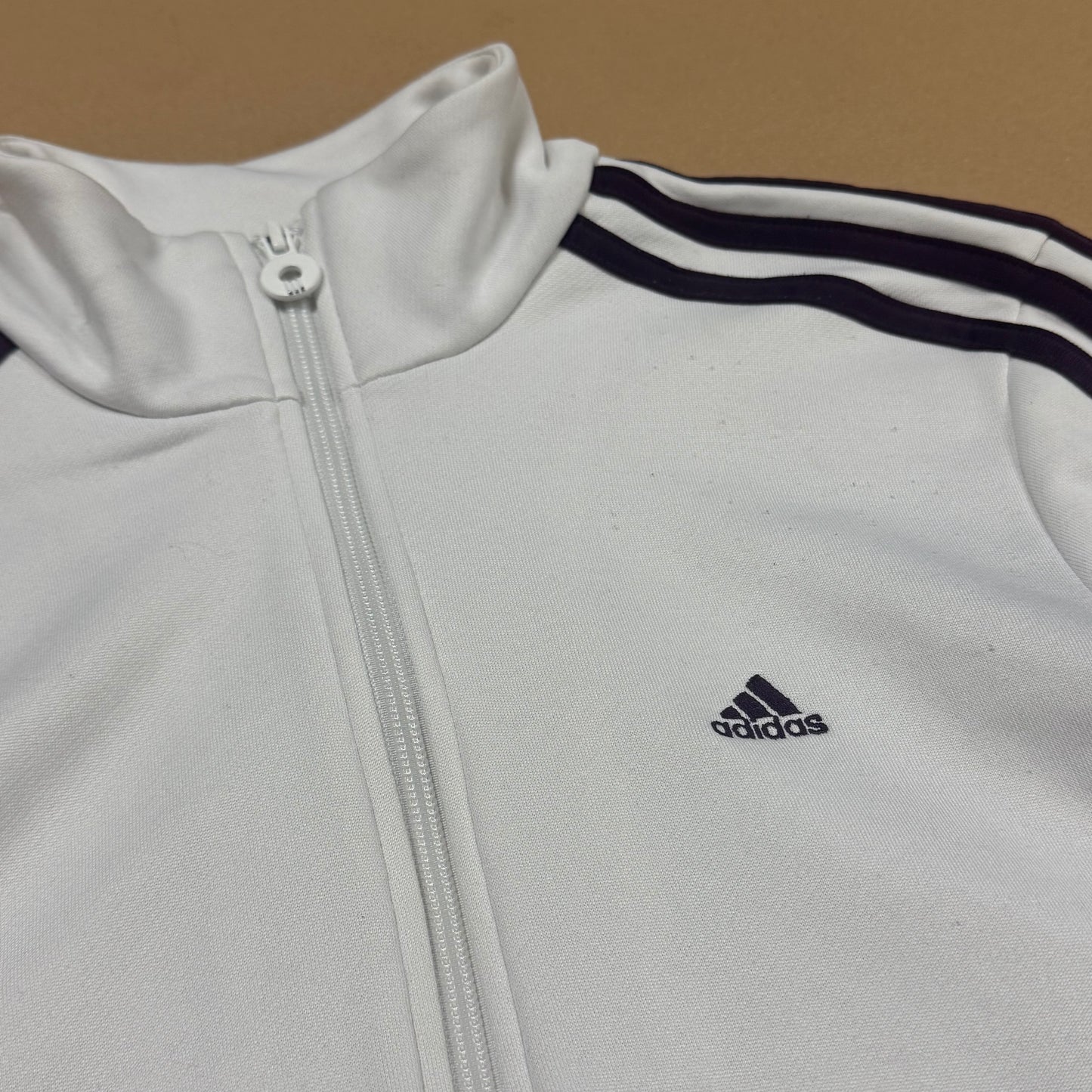 Adidas Y2K white three-stripe track jacket