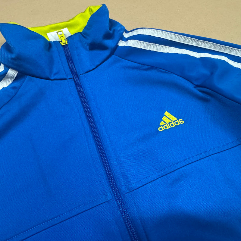 Detailansicht: Sourced limited accessories and clothes Adidas training vintage blue track jacket – Logo, Nähte oder Material