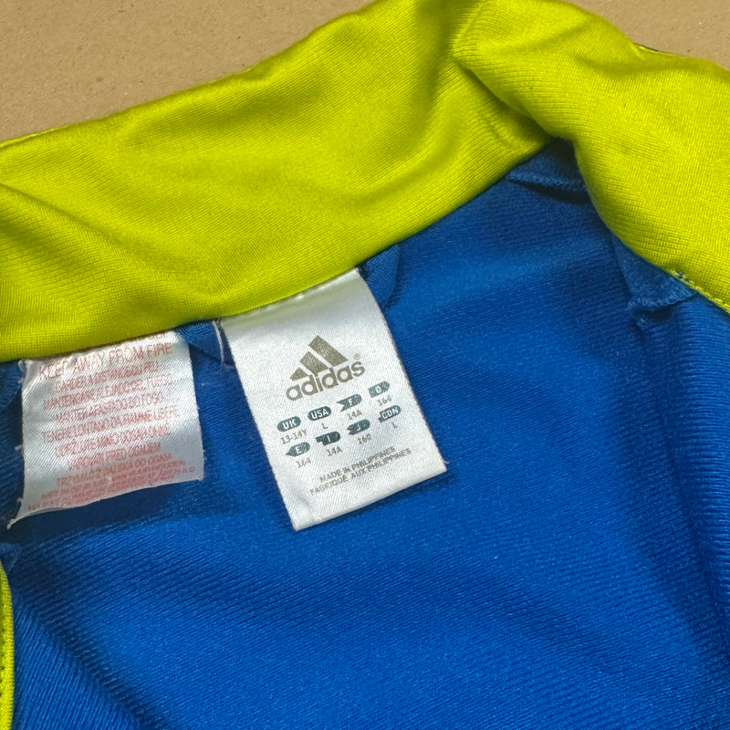 Detailansicht: Sourced limited accessories and clothes Adidas training vintage blue track jacket – Logo, Nähte oder Material