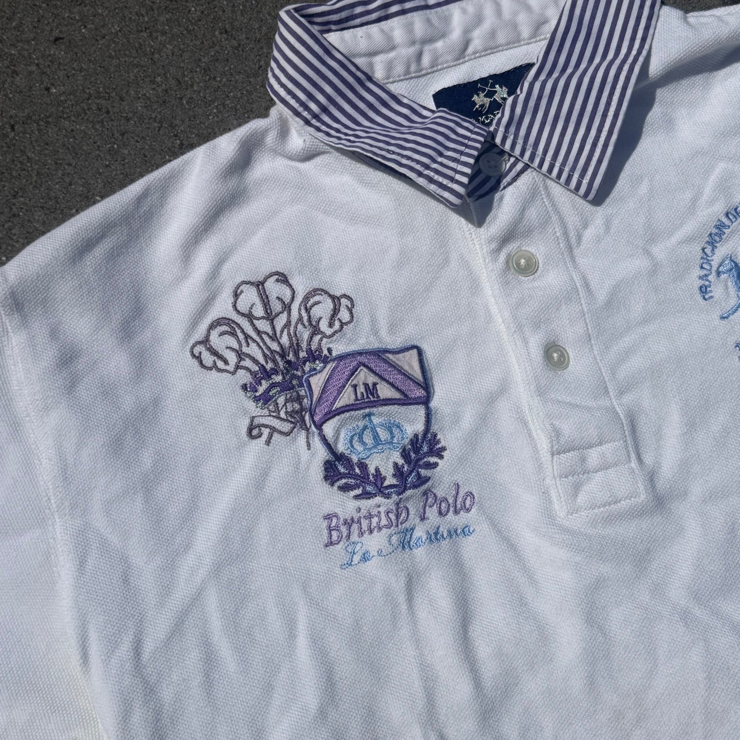 La Martina vintage white British poloshirt