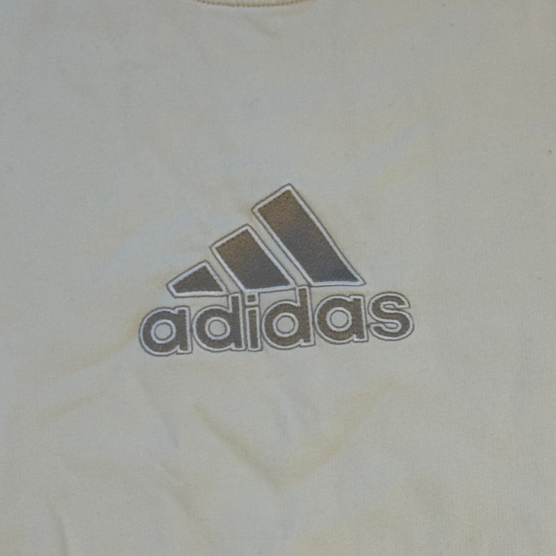Detailansicht: Sourced limited accessories and clothes Adidas 90s cream vintage sweatshirt – Logo, Nähte oder Material