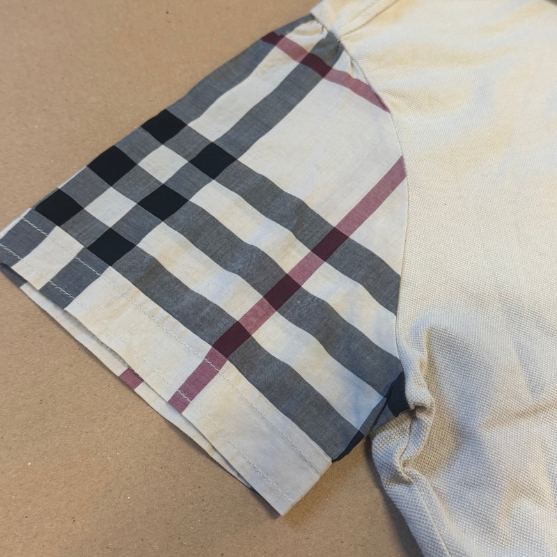 Detailansicht: Sourced limited accessories and clothes Burberry London vintage cream poloshirt – Logo, Nähte oder Material