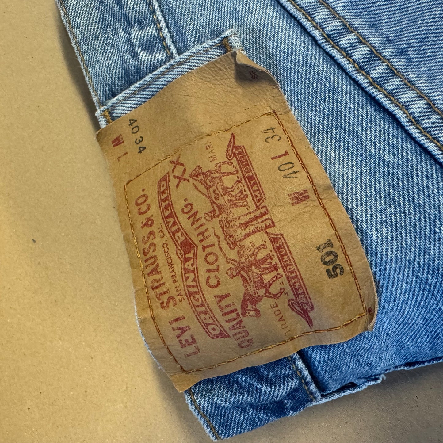 Levi Strauss light blue baggy denim jeans