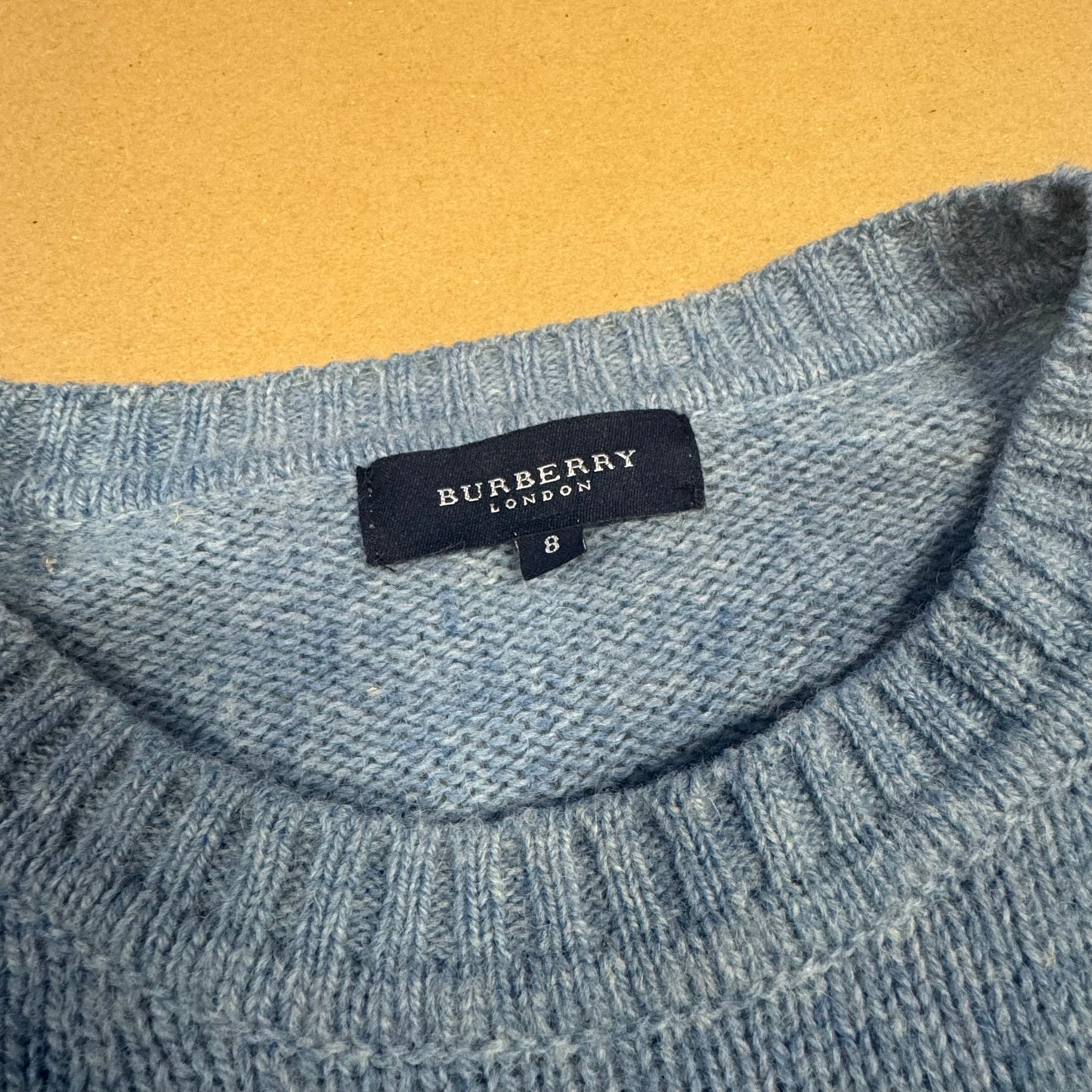 Burberry London blue wool knitted crewneck
