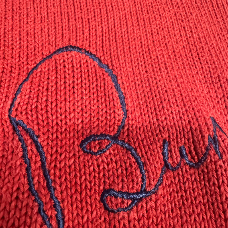 Detailansicht: Sourced limited accessories and clothes Burberry London women’s vintage red knitted sweater – Logo, Nähte oder Material