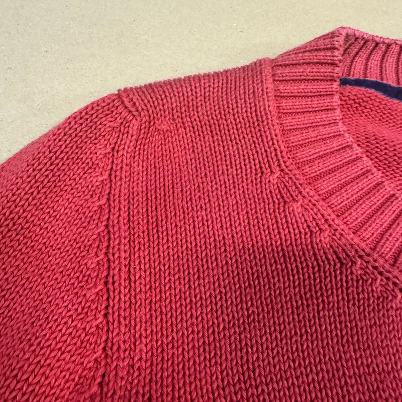 Detailansicht: Sourced limited accessories and clothes Burberry London women’s vintage red knitted sweater – Logo, Nähte oder Material
