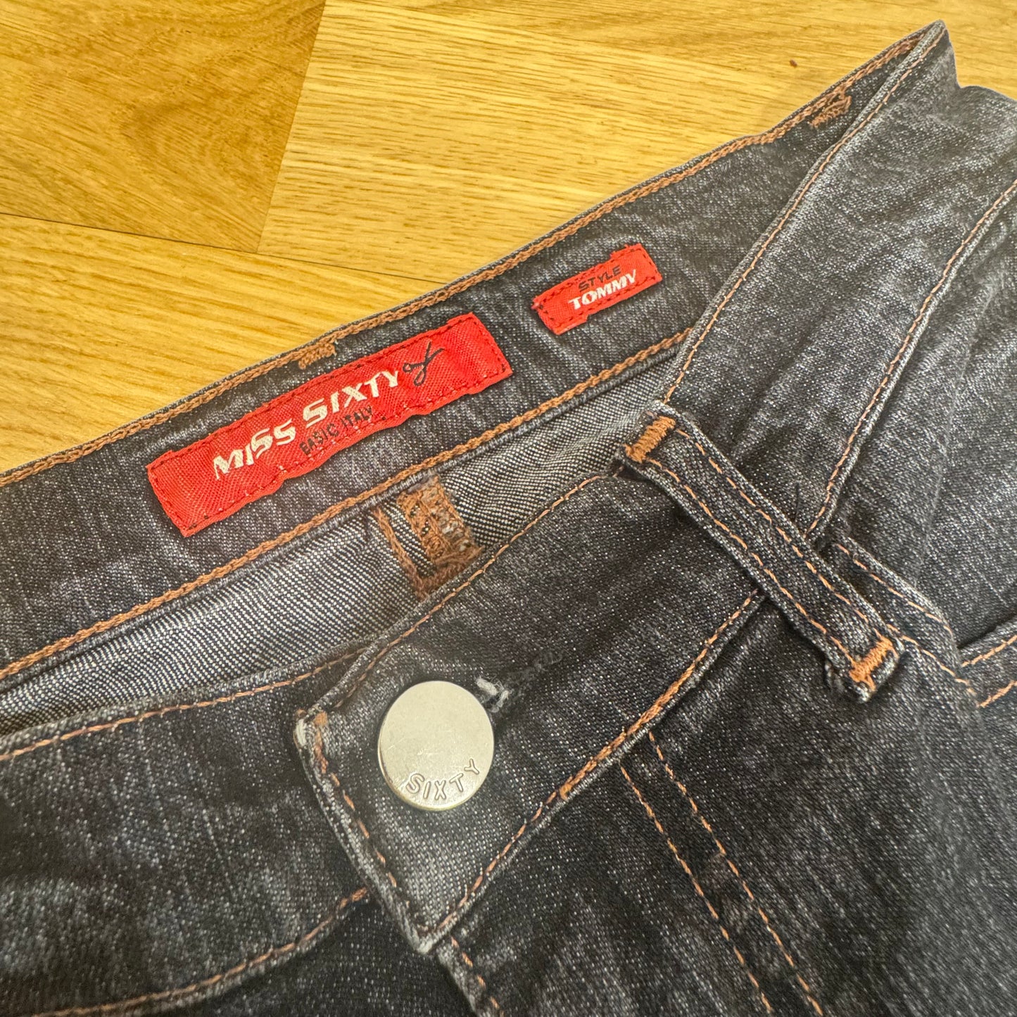 Miss Sixty black high waist wide leg jeans