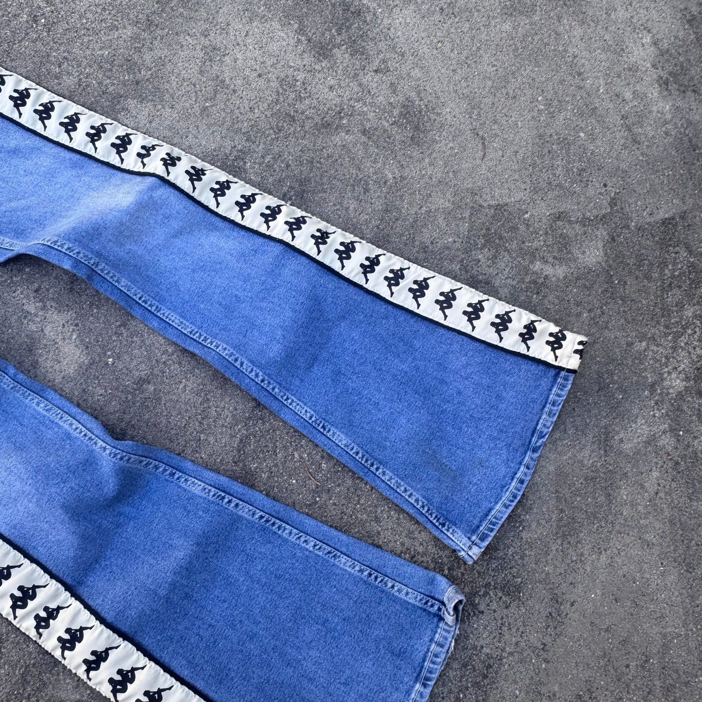 Kappa streetwear wide leg high waist jeans
