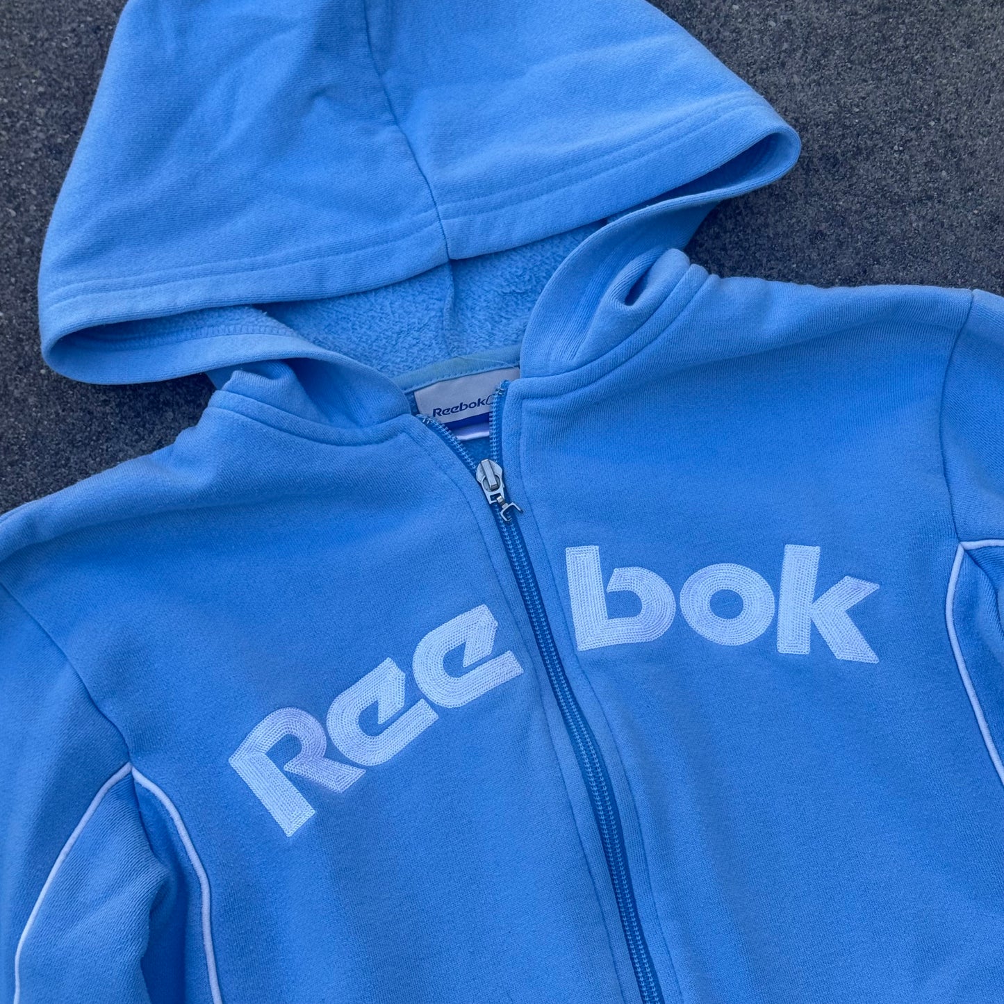 Reebok Y2K sky blue zip-up hoodie