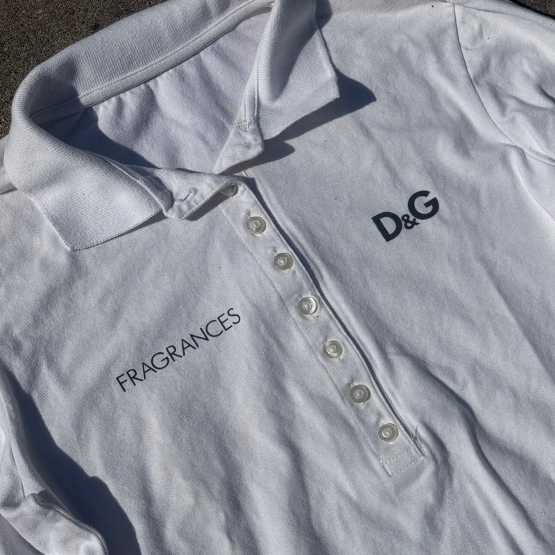 Detailansicht: Sourced limited accessories and clothes Dolce & Gabbana Fragrances women's polo – Logo, Nähte oder Material