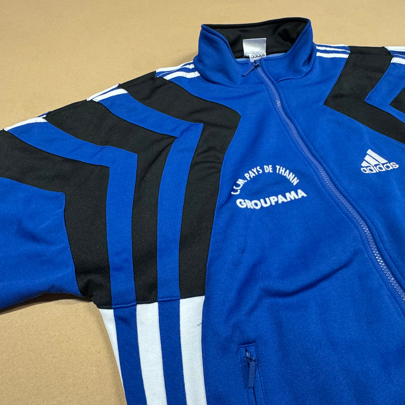Detailansicht: Sourced limited accessories and clothes Adidas vintage “sapeurs pompiers” 90s track jacket – Logo, Nähte oder Material