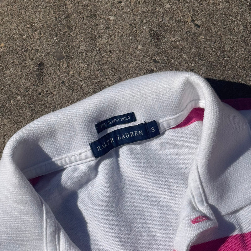 Detailansicht: Sourced limited accessories and clothes Polo Ralph Lauren Big Pony striped women's polo – Logo, Nähte oder Material