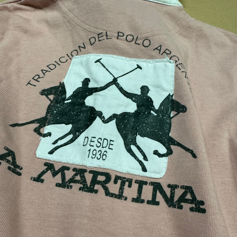 Detailansicht: Sourced limited accessories and clothes La Martina Marakesh Maroc pink women’s polo – Logo, Nähte oder Material