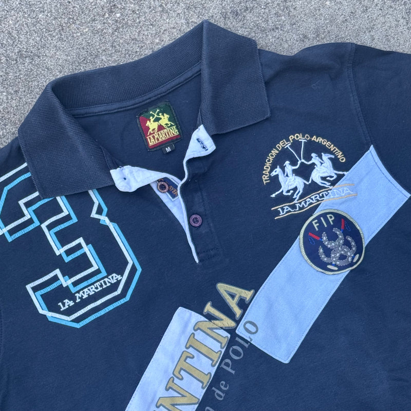 Detailansicht: Sourced limited accessories and clothes La Martina Argentina vintage polo shirt – Logo, Nähte oder Material