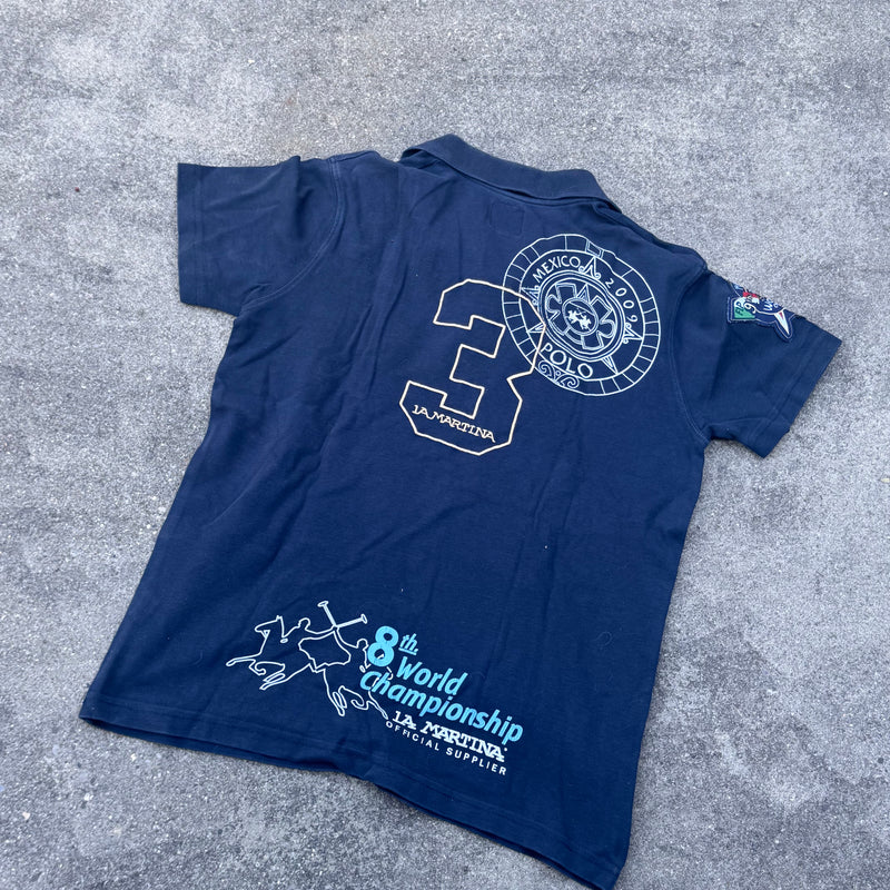 Detailansicht: Sourced limited accessories and clothes La Martina Argentina vintage polo shirt – Logo, Nähte oder Material