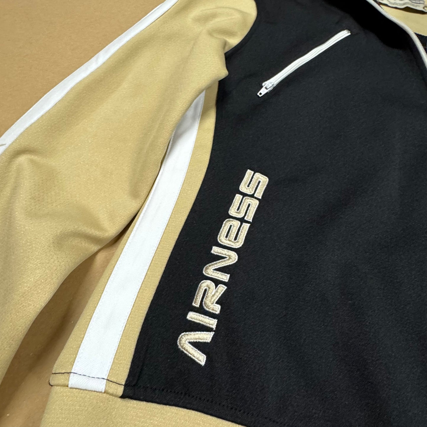 Airness black and beige Y2K women’s track jacket