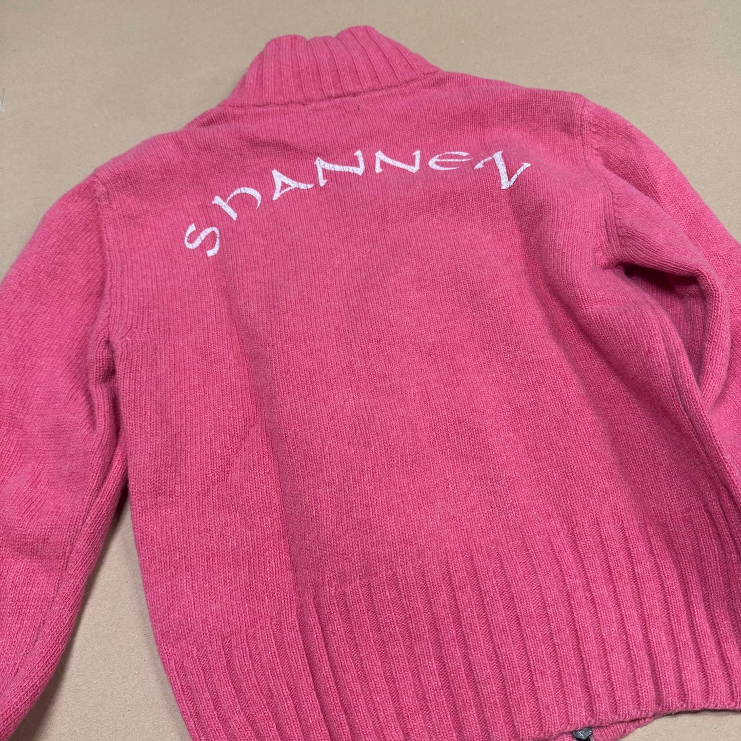 La Martina Spannen pink vintage knitted zip-up