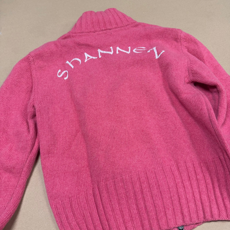 Detailansicht: Sourced limited accessories and clothes La Martina Spannen pink vintage knitted zip-up – Logo, Nähte oder Material