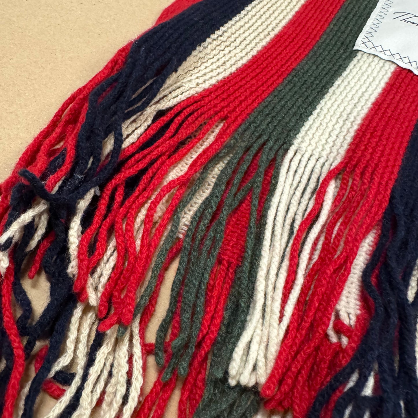 Thomas Burberry vintage striped knitted scarf
