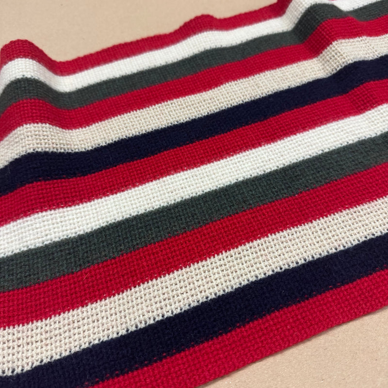 Detailansicht: Sourced limited accessories and clothes Thomas Burberry vintage striped knitted scarf – Logo, Nähte oder Material