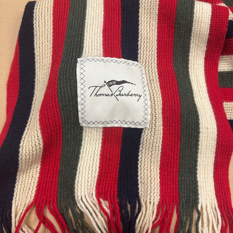 Detailansicht: Sourced limited accessories and clothes Thomas Burberry vintage striped knitted scarf – Logo, Nähte oder Material