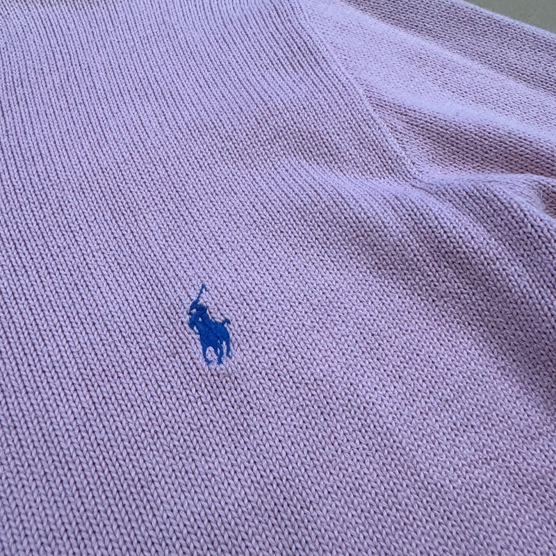 Detailansicht: Sourced limited accessories and clothes Polo Ralph Lauren pink knitted sweatshirt – Logo, Nähte oder Material