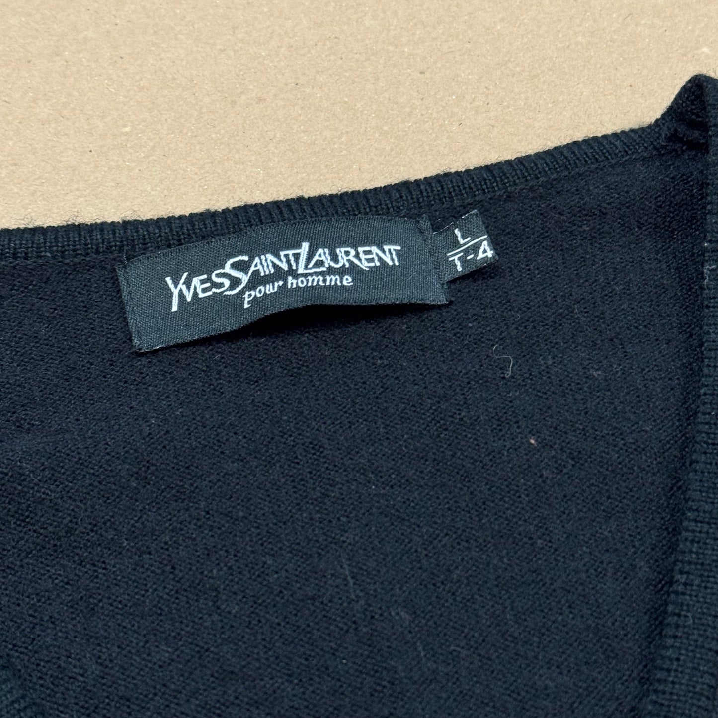 Yves Saint Laurent black on black wool sweatshirt