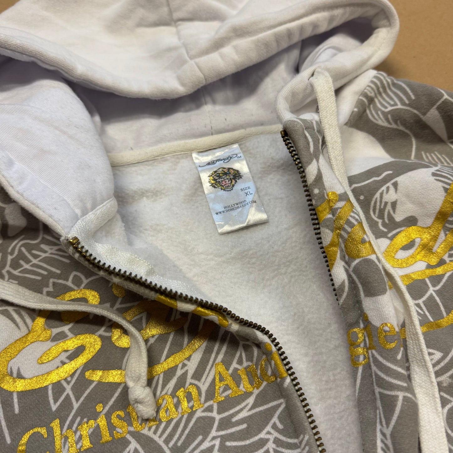 Ed Hardy y2k “death before dishonor” zip hoodie