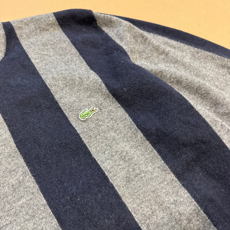 Detailansicht: Sourced limited accessories and clothes Lacoste striped vintage 90s wool sweatshirt – Logo, Nähte oder Material