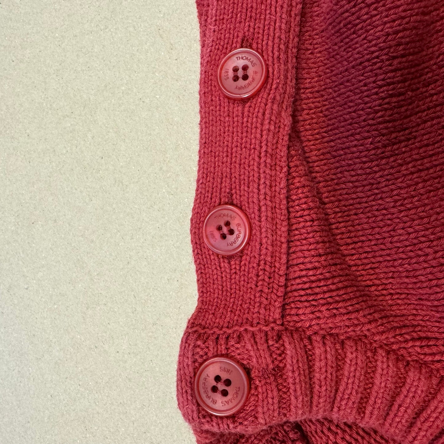 Thomas Burberry vintage red knitted sweatshirt