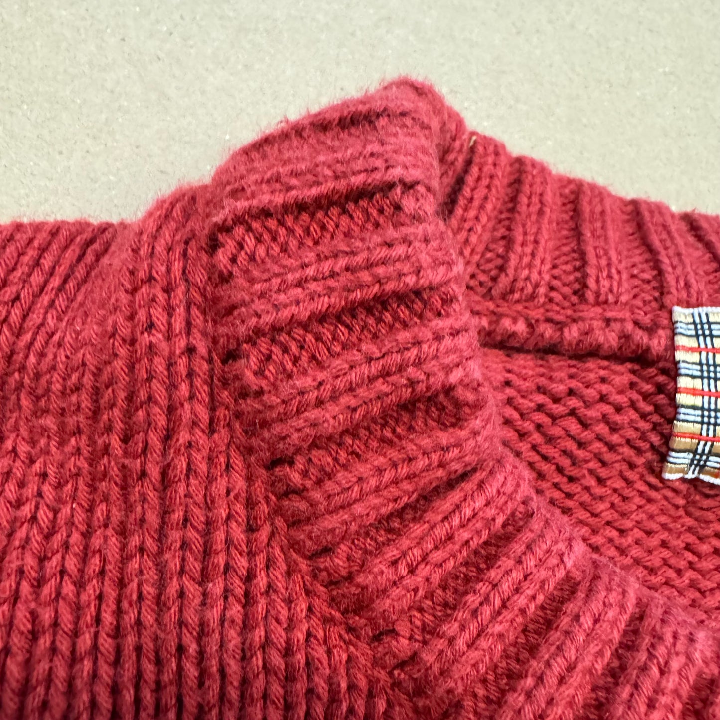 Thomas Burberry vintage red knitted sweatshirt