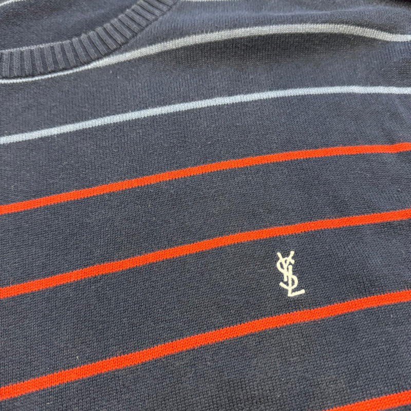 Detailansicht: Sourced limited accessories and clothes Yves Saint Laurent vintage striped sweatshirt – Logo, Nähte oder Material