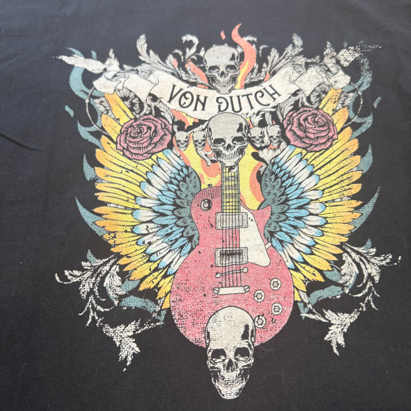 Detailansicht: Sourced limited accessories and clothes Vintage Von Dutch printed graphic t-shirt used – Logo, Nähte oder Material