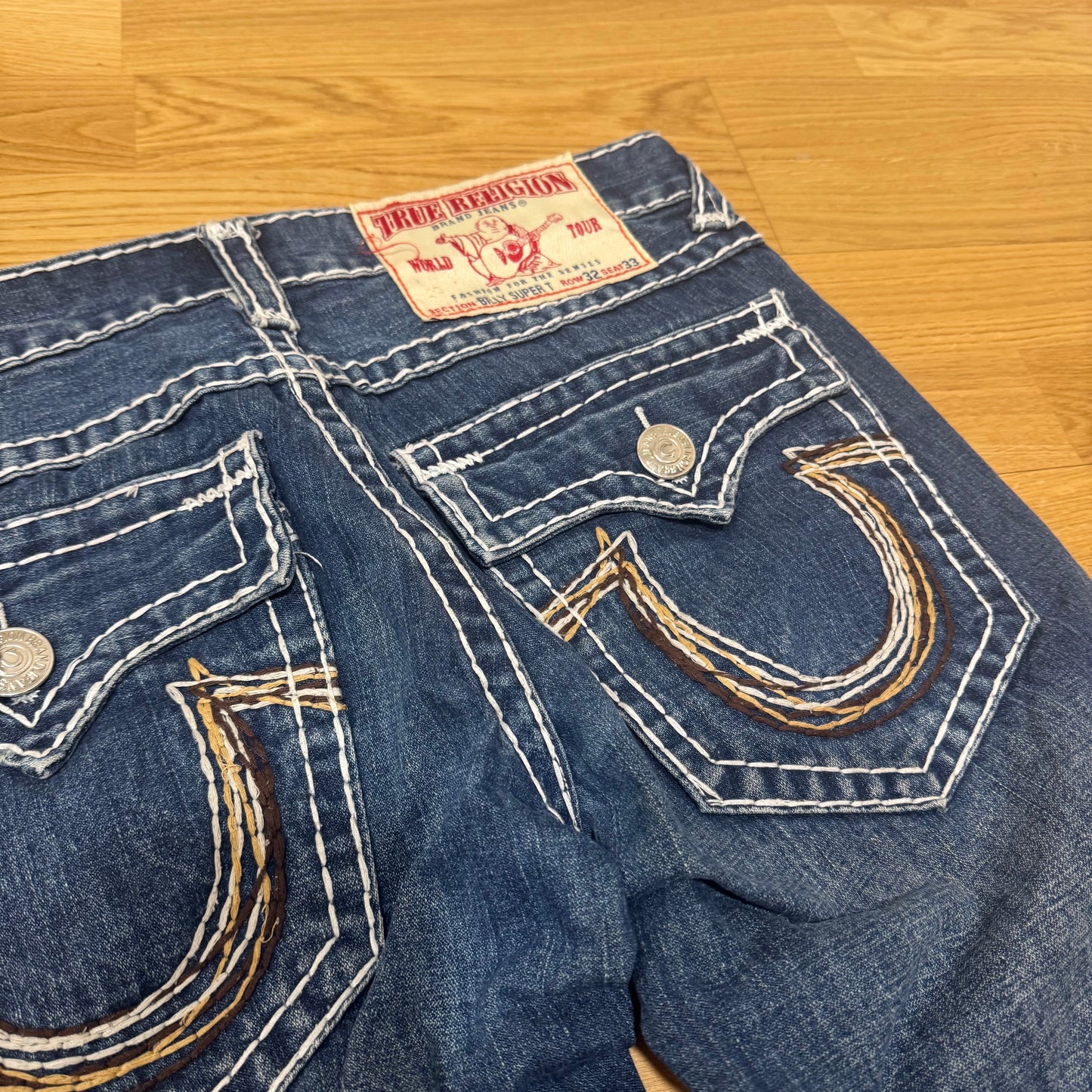 True Religion World Tour straight-leg denim jeans