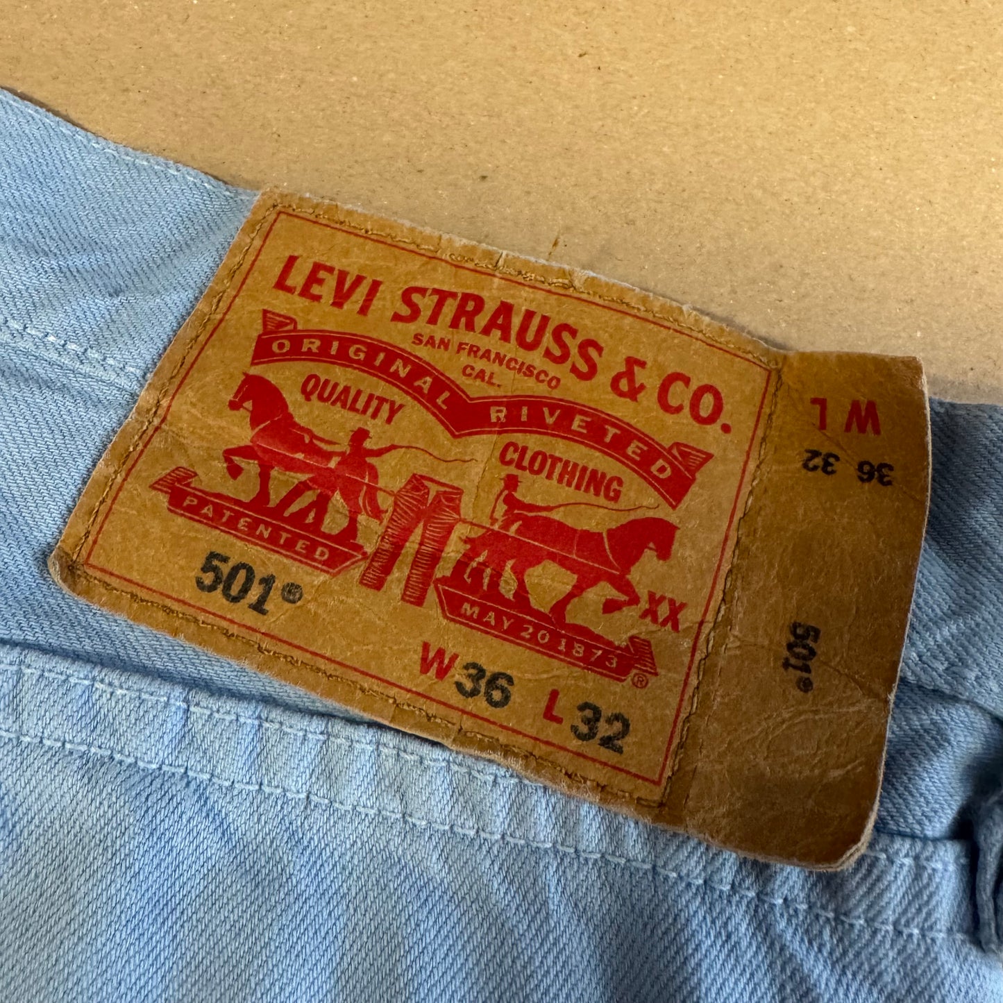 Levi Strauss sky blue straight-leg pants