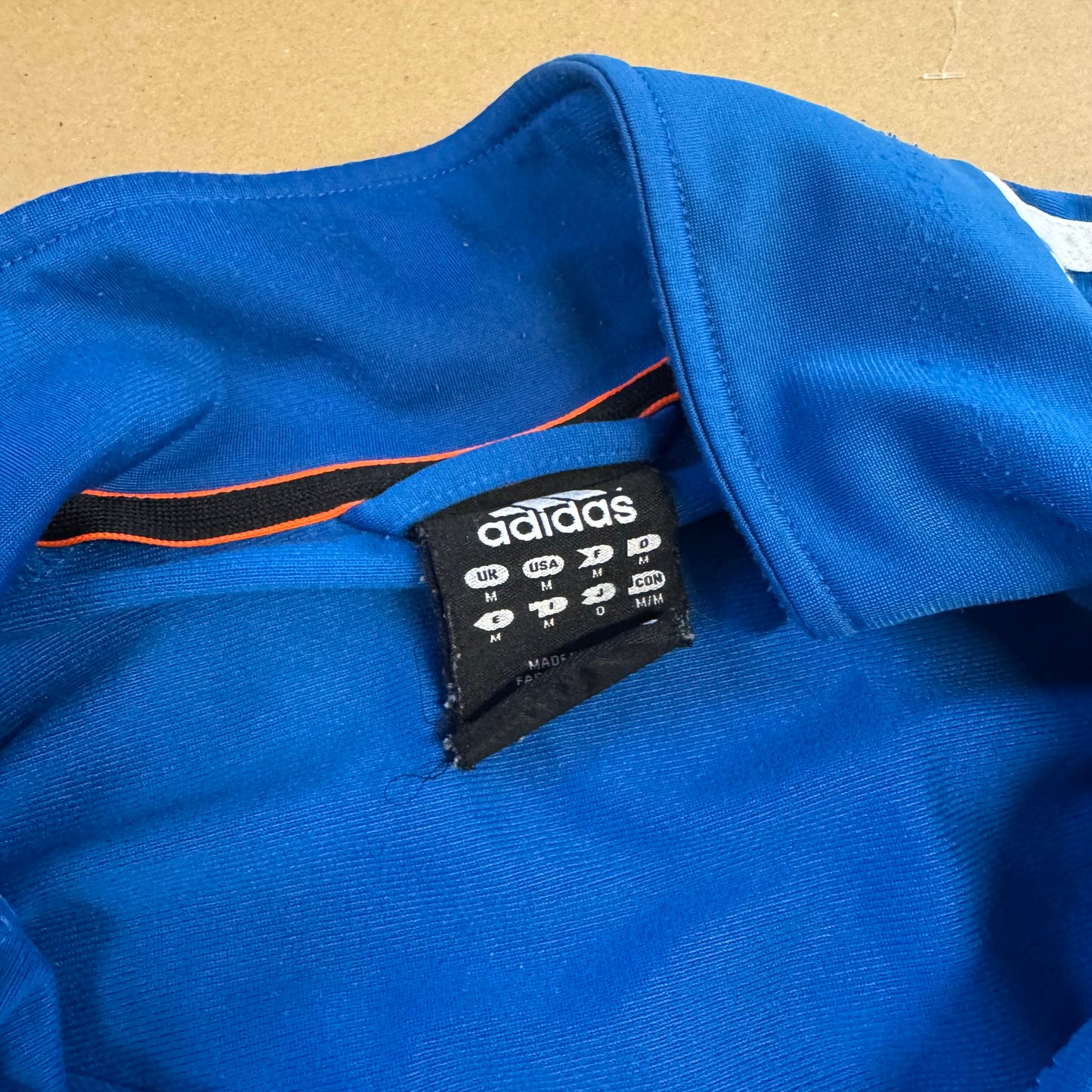 Adidas three stripes vintage blue track jacket