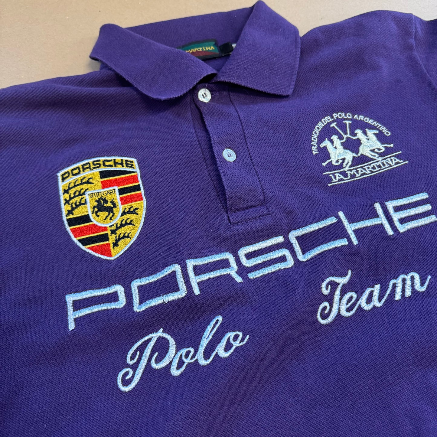 La Martina Porsche 2011 purple long sleeve polo shirt