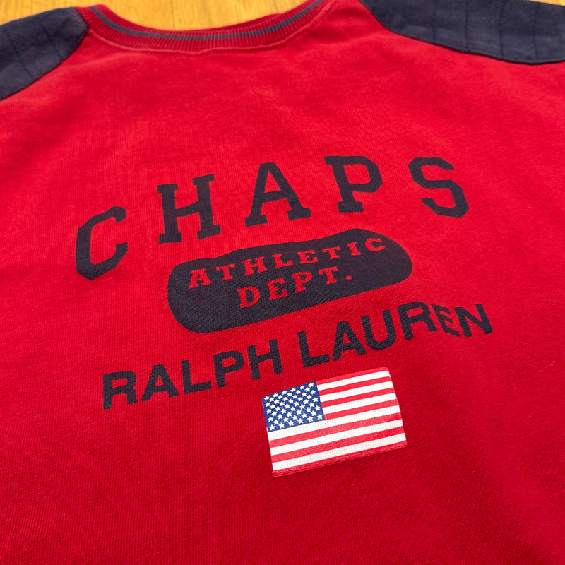Detailansicht: Sourced limited accessories and clothes Champs Ralph Lauren usa red sweatshirt – Logo, Nähte oder Material