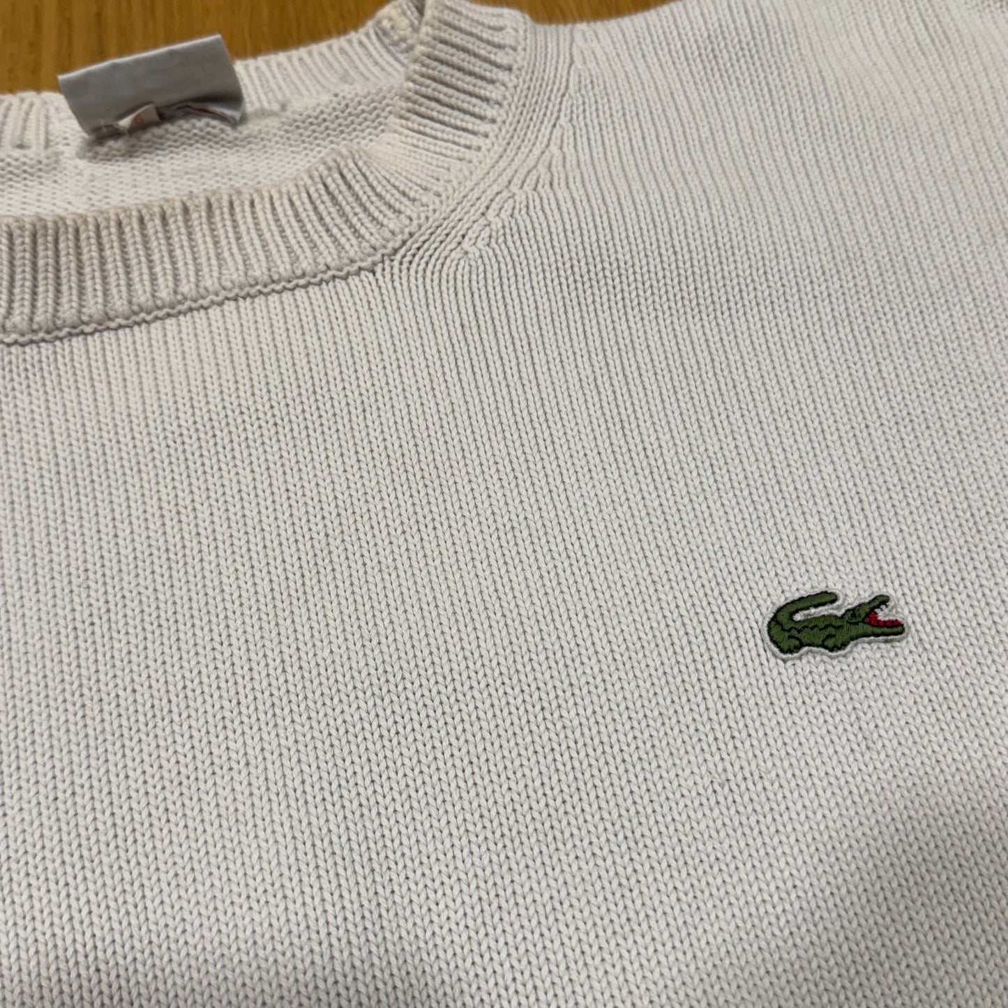 Lacoste vintage white knitted sweatshirt
