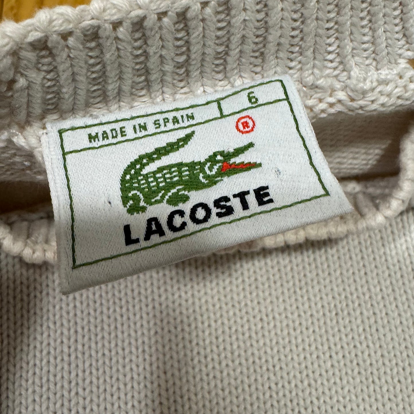 Lacoste vintage white knitted sweatshirt