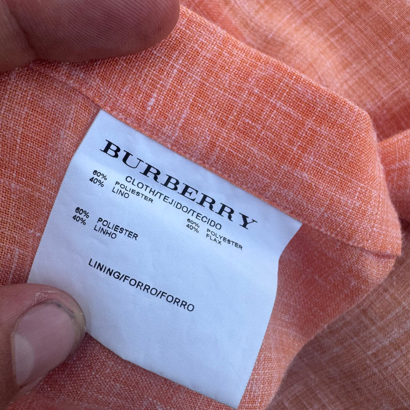 Detailansicht: Sourced limited accessories and clothes Burberry London vintage orange shirt – Logo, Nähte oder Material