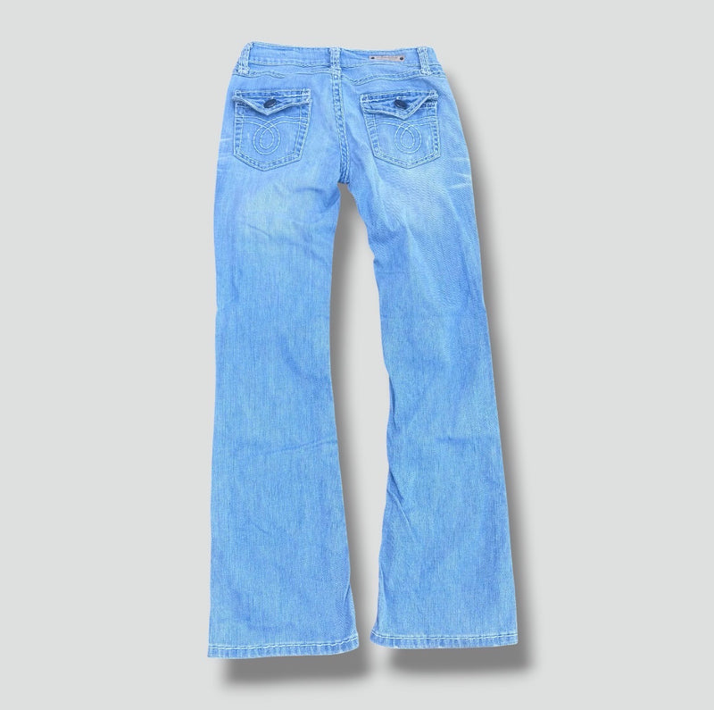 Sourced limited accessories and clothes Bonobo Y2K ripped light bootcut denim jeans – Secondhand Streetwear