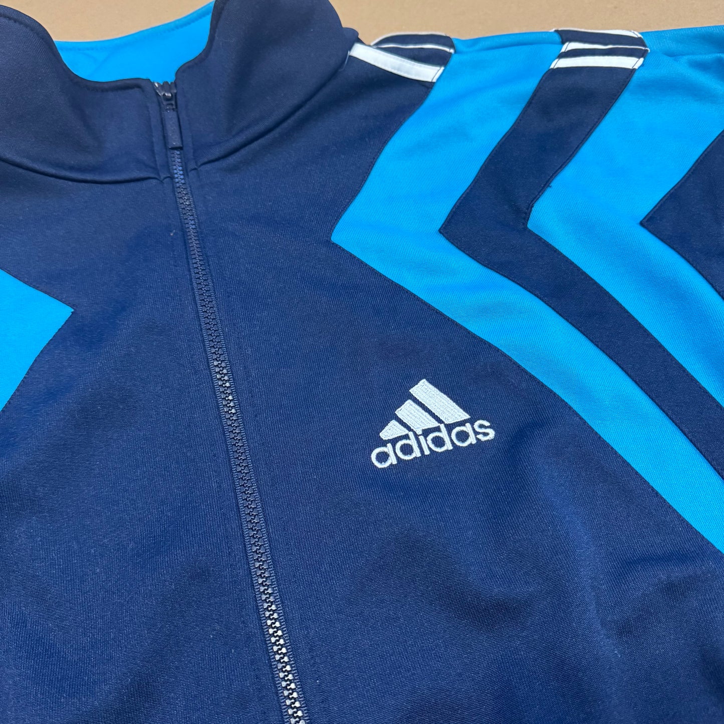 Adidas streetwear 90s blue oversized track jacket