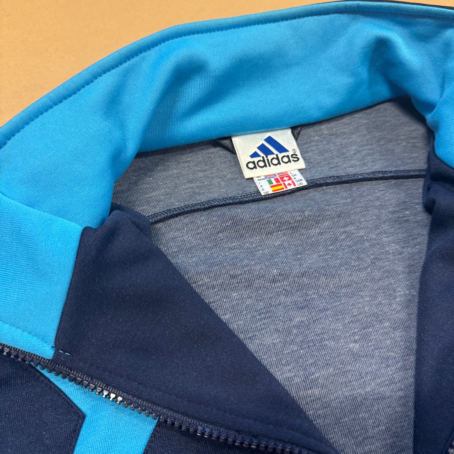 Adidas streetwear 90s blue oversized track jacket