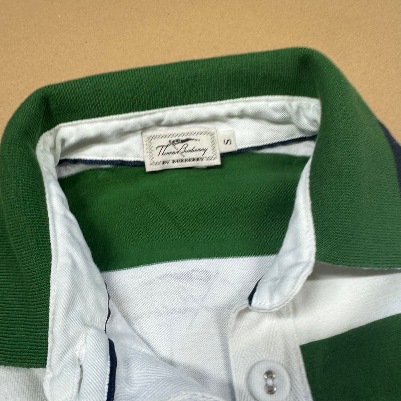 Detailansicht: Sourced limited accessories and clothes Thomas Burberry striped vintage women’s polo shirt – Logo, Nähte oder Material